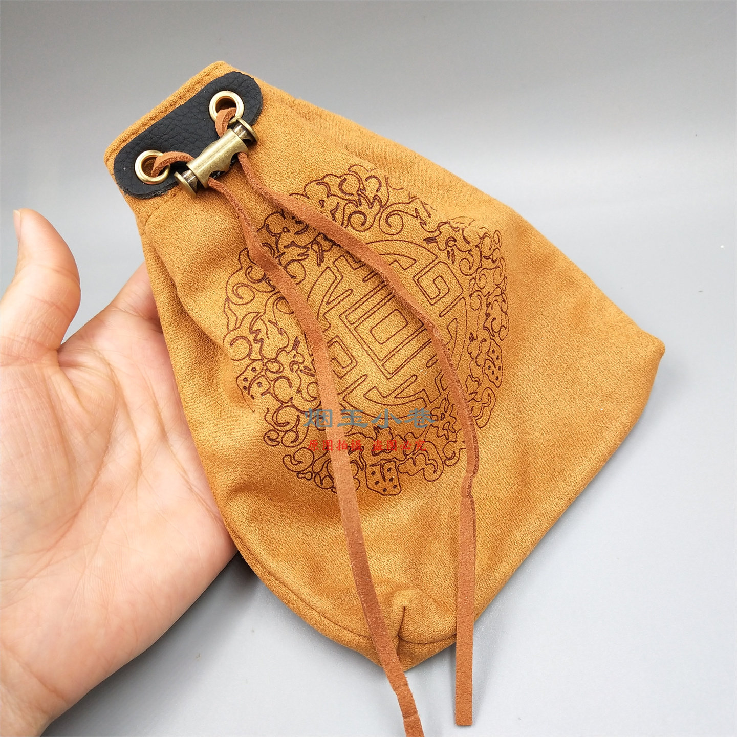 新款麂皮烟袋子 大号烟丝碎烟叶用烟荷包 旱烟袋烟具烟斗配饰便携