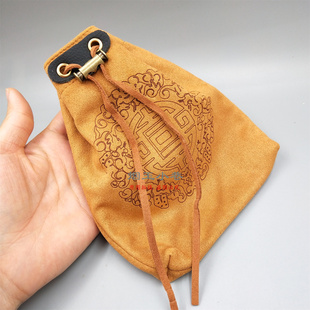 新款麂皮烟袋子 大号烟丝碎烟叶用烟荷包 旱烟袋烟具烟斗配饰便携