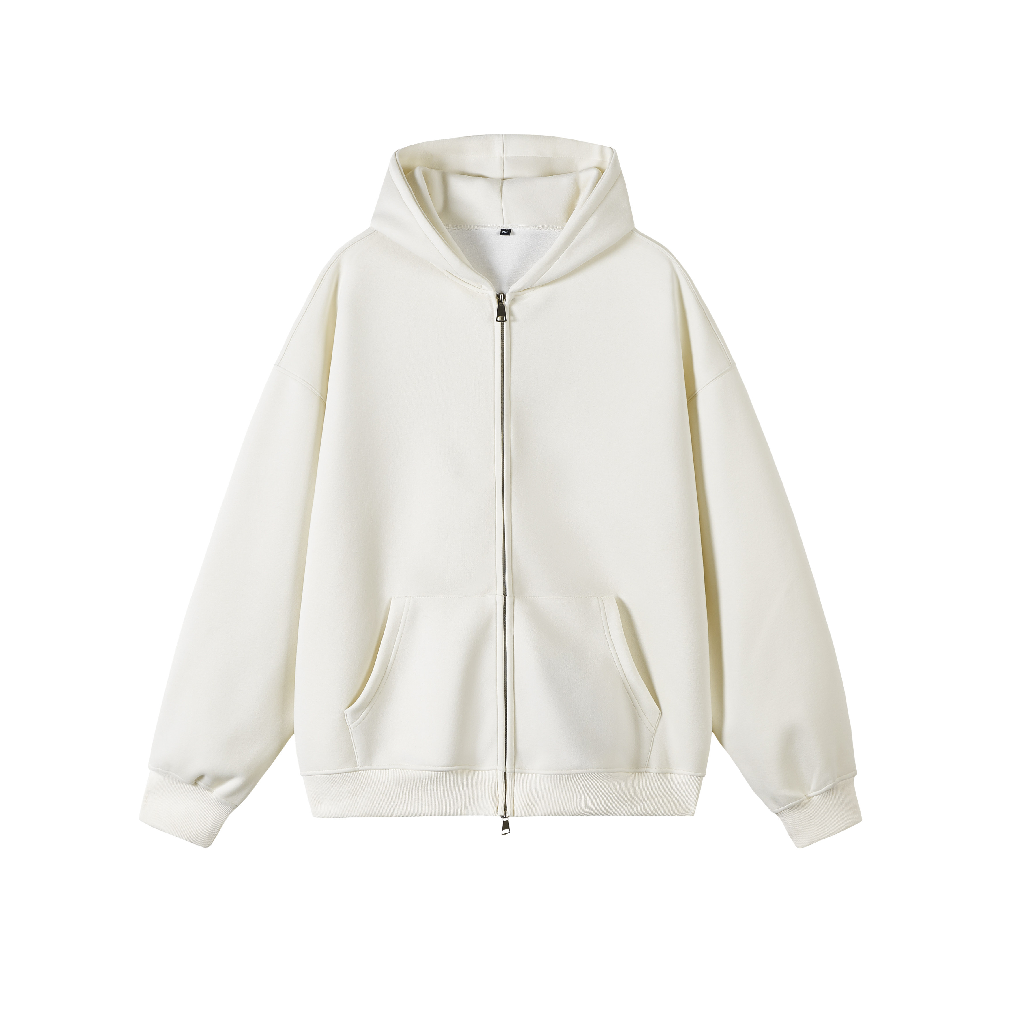 3W件华棉330g2026春款双拉链连帽开衫卫衣光板白底WY602特P35，男装卫衣，电商A030-1