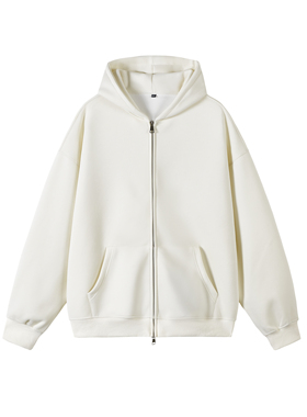 2W件华棉320g2026春款双拉链连帽开衫卫衣光板白底 WY602特P35