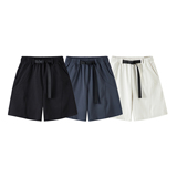 3千件米桶格320g2026春款美式拼接腰带直筒男短裤DK021P28控59，男装牛仔裤，电商A030-1