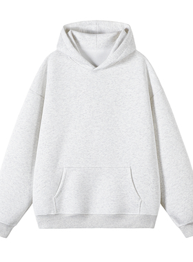 3W件华棉330g2026春款连帽套头卫衣光板可得物 白底 WY601特P28