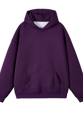 3W件华棉330g2026春款连帽套头卫衣光板可得物 白底 WY601特P28