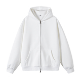 3W件华棉330g2026春款双拉链连帽开衫卫衣光板白底WY602特P35，男装卫衣，电商A030-1