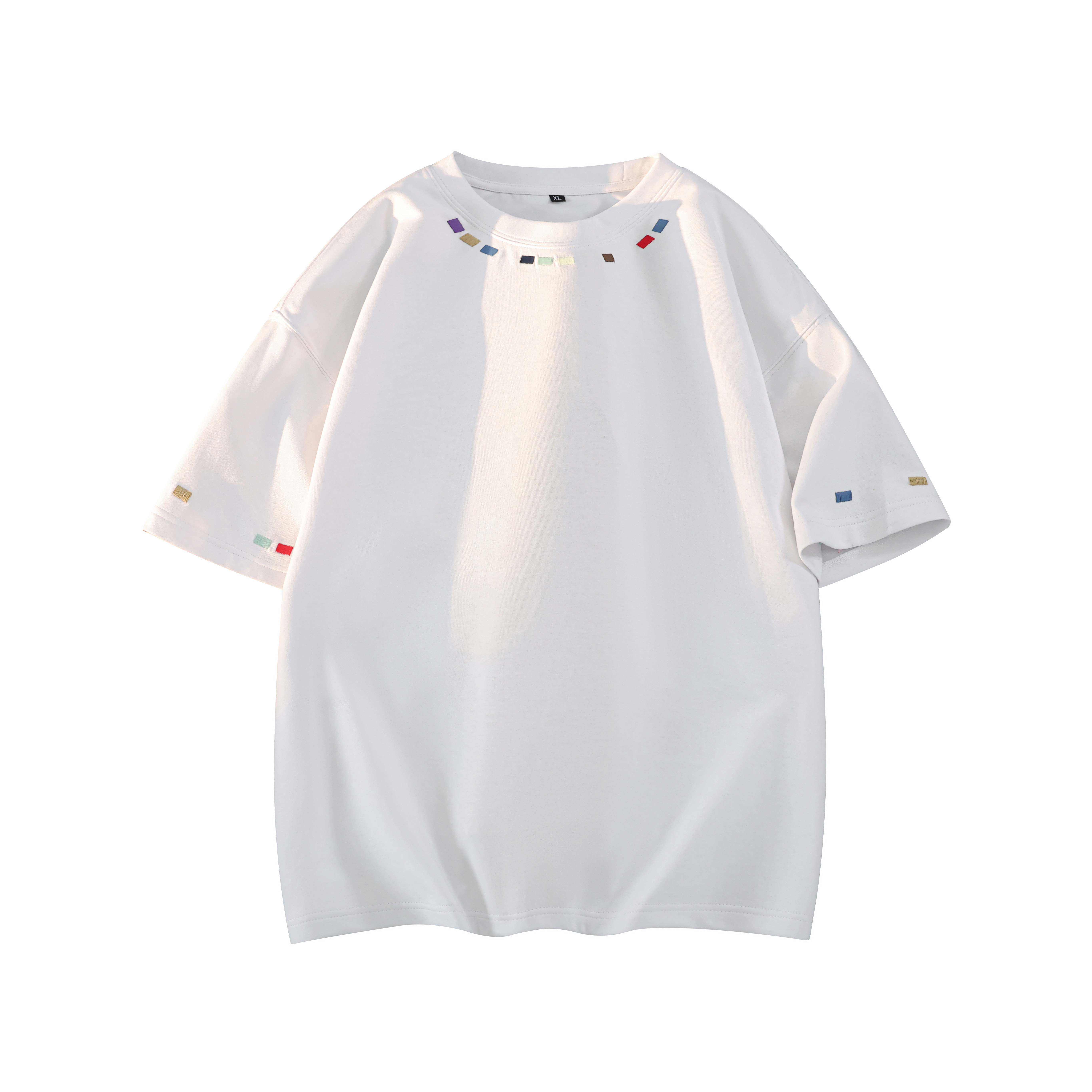 1千件曼巴棉280g2026春款圆领刺绣短袖t恤男潮牌美式3DT2607P25，男装T恤，电商A030-1