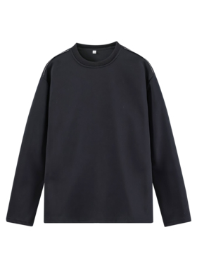 2000件华棉320g2026春款新款设计感长袖拉链T恤 白底 T2605 P20