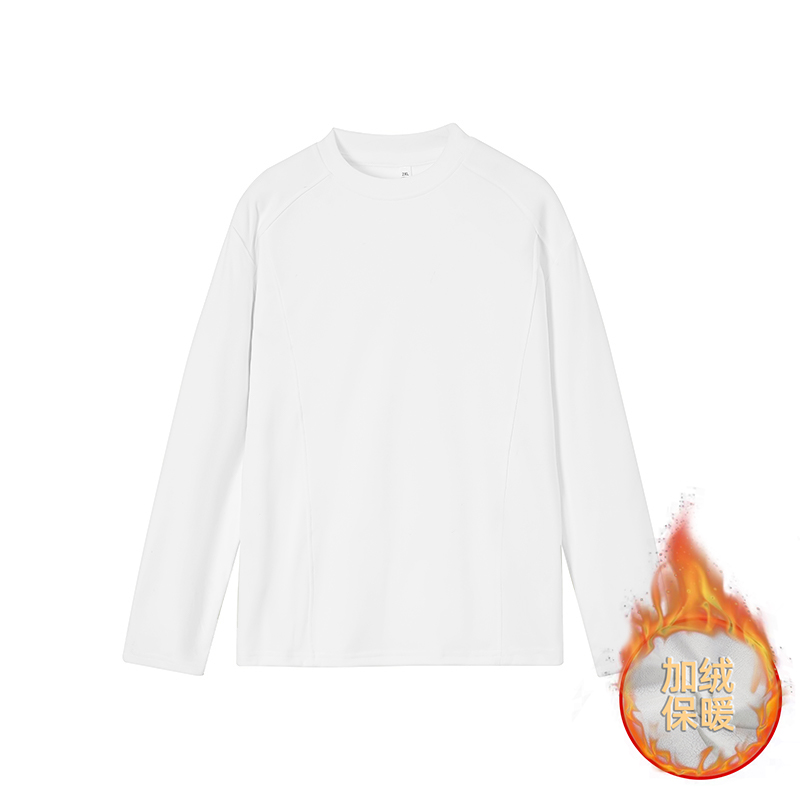 5w件280g加绒款设计感长袖打底圆领德绒长恤白底T2602P18.5，男装T恤，电商A030-1