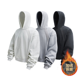 5千件华棉330g2026春款螺纹拼接加绒连帽卫衣白底WY617-JR特P38，男装卫衣，电商A030-1