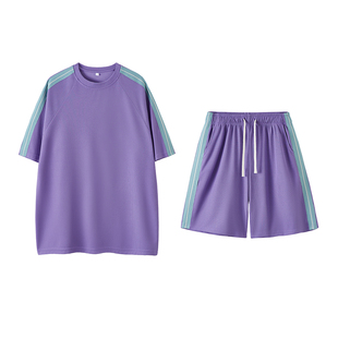 P38控69 潮牌休闲运动痞帅百搭两件套TZ2552 冰丝运动套装 男夏季