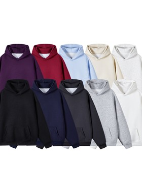 5W件华棉420g2026春款重磅套头连帽卫衣光板白底 WY801 特P35