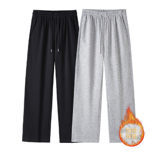 2000件华棉280g2026春款直筒休闲卫裤男加绒长裤白底 K183-JR P38，男装休闲裤，电商A030-1