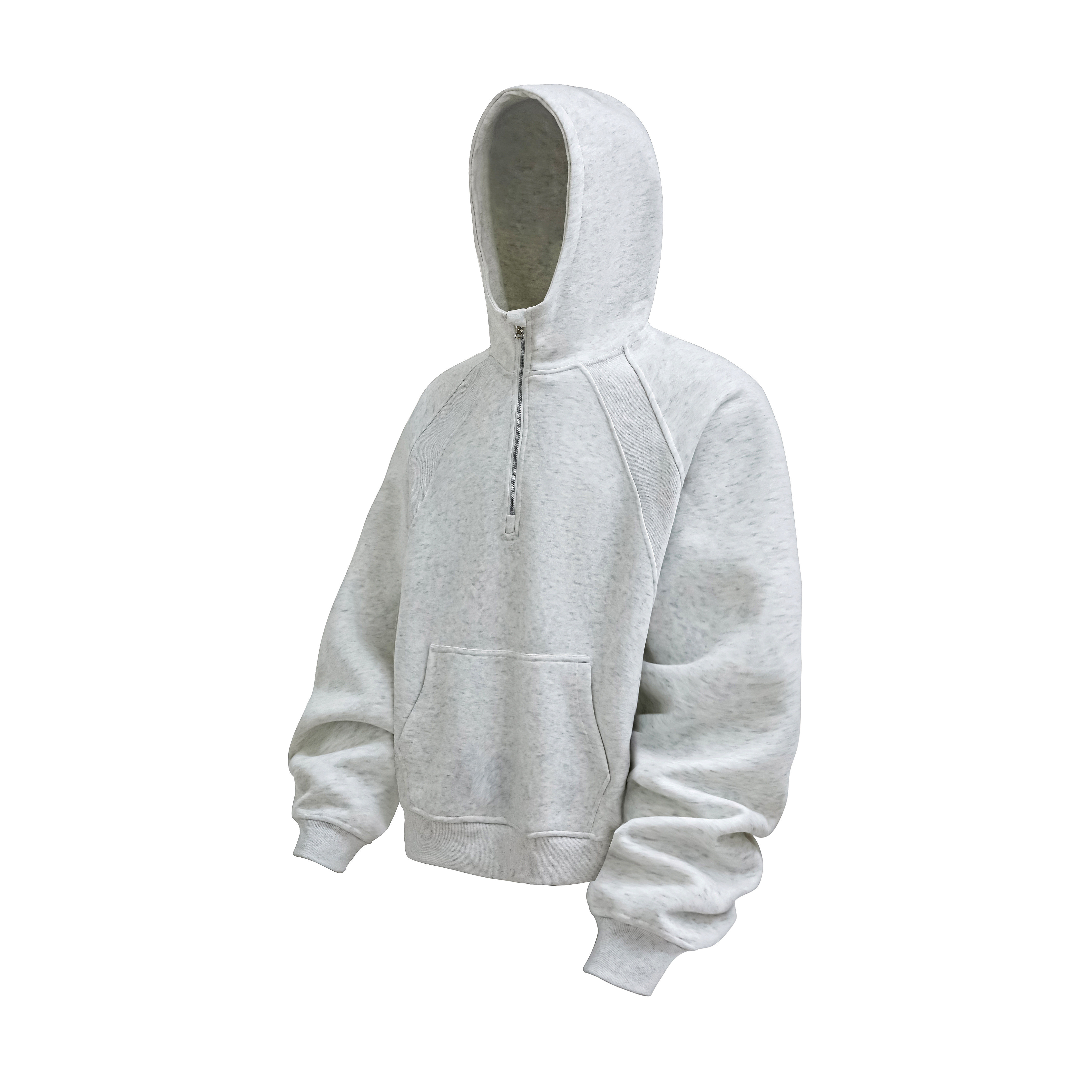 1万件华棉420g2026春款结构拼接螺纹连帽开衫卫衣3DWY606P45，男装卫衣，电商A030-1