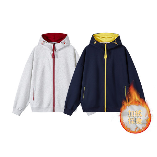 爆款撞色加绒2万件330g2025秋季连帽华棉卫衣白底WY616-JR 特P36