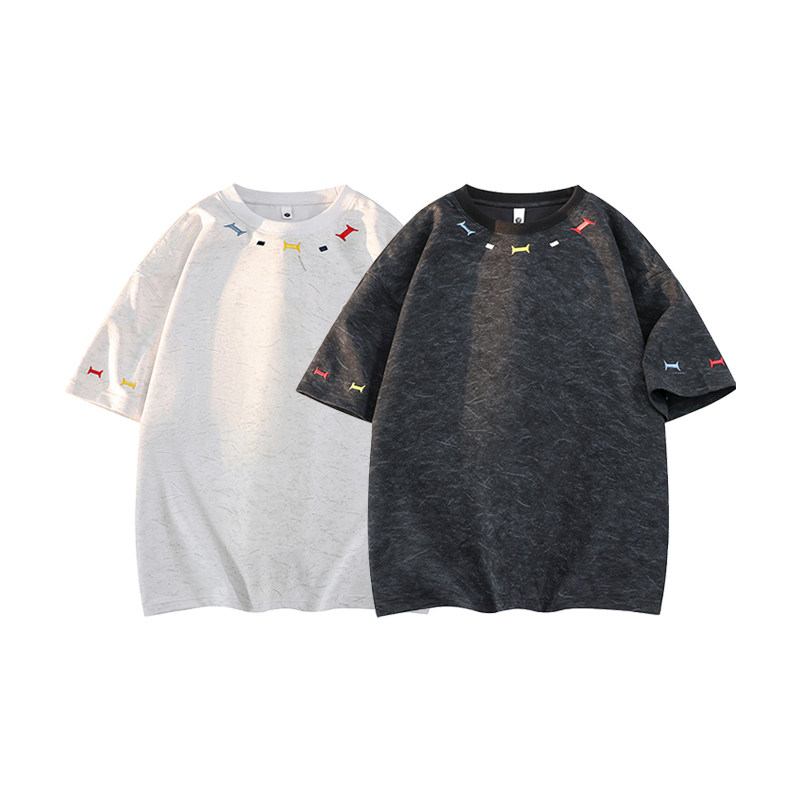 8千件曼巴棉280g2026春款圆领刺绣短袖t恤男带标款3DT2610P20，男装T恤，电商A030-1