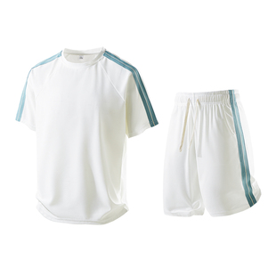 P38控69 潮牌休闲运动痞帅百搭两件套TZ2552 冰丝运动套装 男夏季