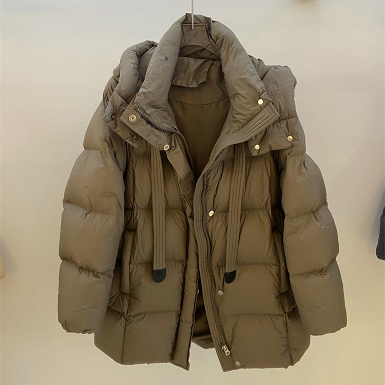 2024冬季新款深灰连帽羽绒服