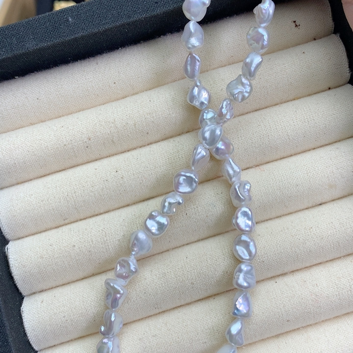 7-8头档立体饱满碎银子项链，做成品，银扣头