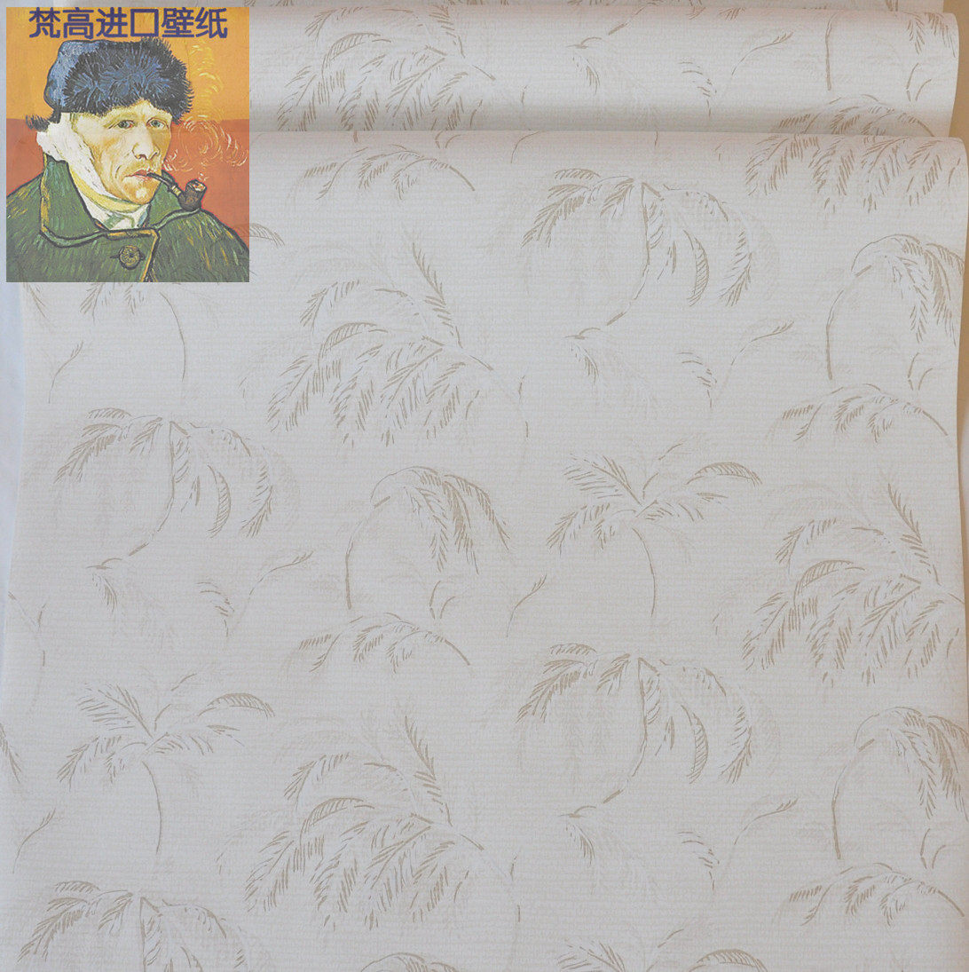 美国进口原装蓝山纯纸壁纸美式乡村米白暗花卧室书房满铺清仓墙纸