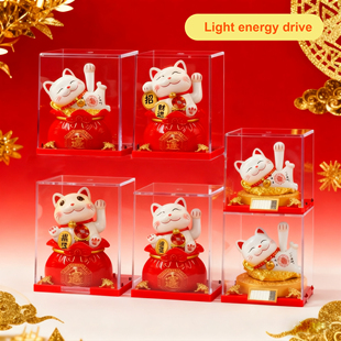 招财猫汽车摆件礼品店铺前台收银台家居客厅装饰品发财猫车载礼物