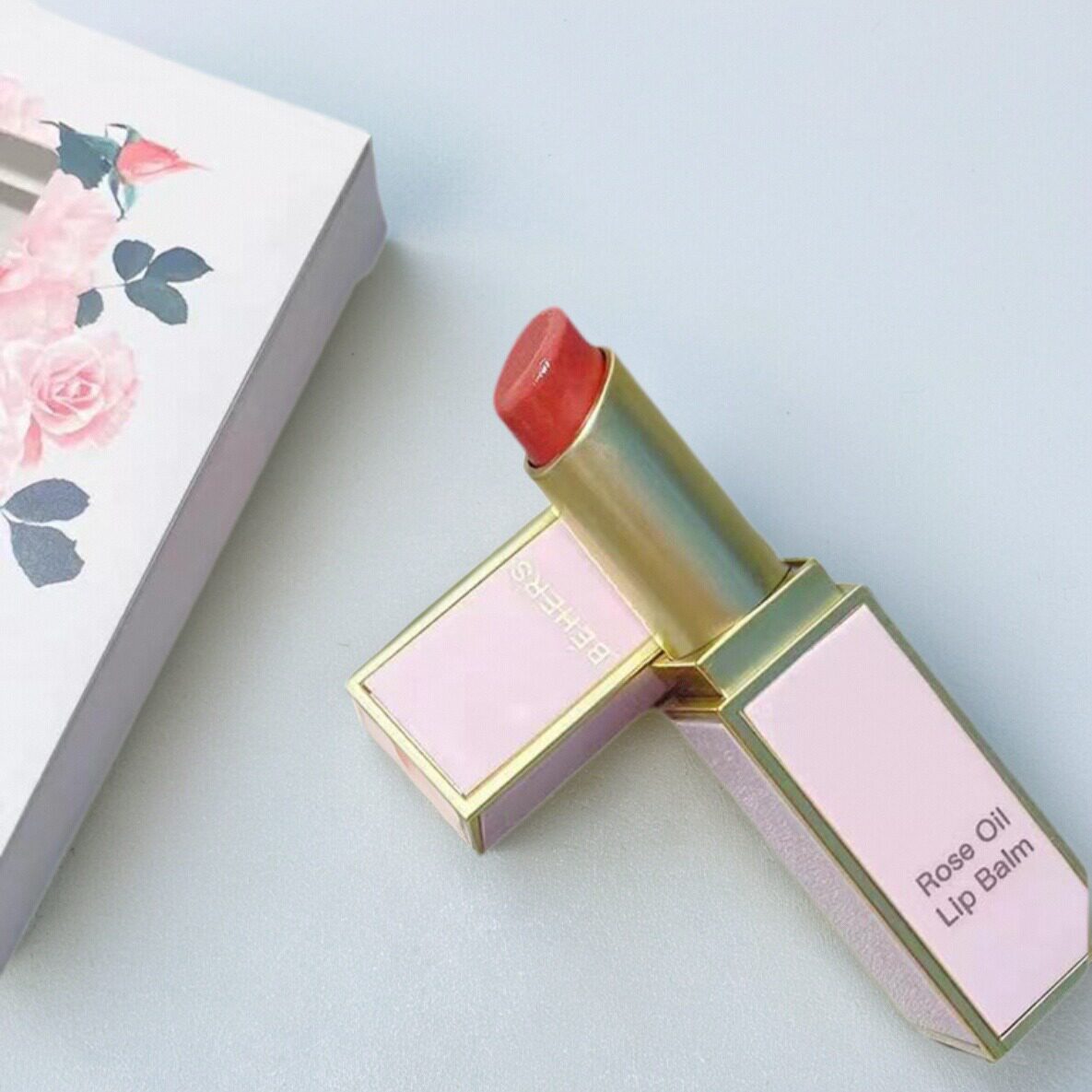 BEHERS/碧诃诗洛神玫瑰精油温感变色唇膏提气色素颜口红滋润正品