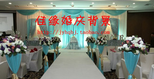 三联式组合背景纱幔 背景幕布沙曼M 婚庆道具用品 婚礼现场布置