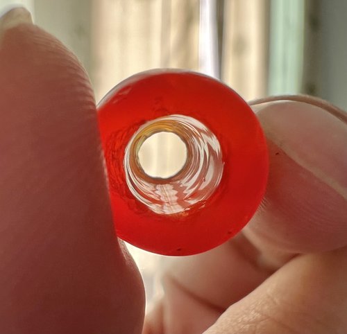 保真西周玛瑙酒红色古董珠宝古珠