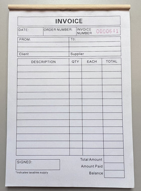 INVOICE 英文送货单收據本三联通用现货外贸票据自带复写自带垫板