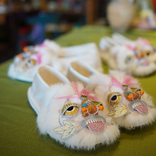 青囍首创 雪域狮虎【雪白圣境高洁感】纯手工千层纳底养脚女布鞋