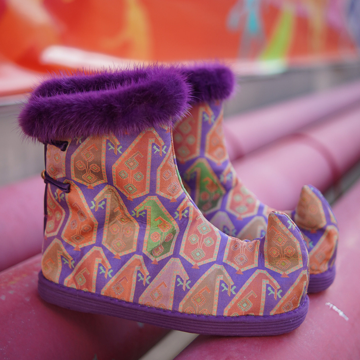 断料特 冬纯羊毛皮毛一体【步步生姿如踏虹霓】纯手工千层底布鞋,女鞋,传统布鞋,淘宝优惠券,粉丝福利购,淘宝优惠卷