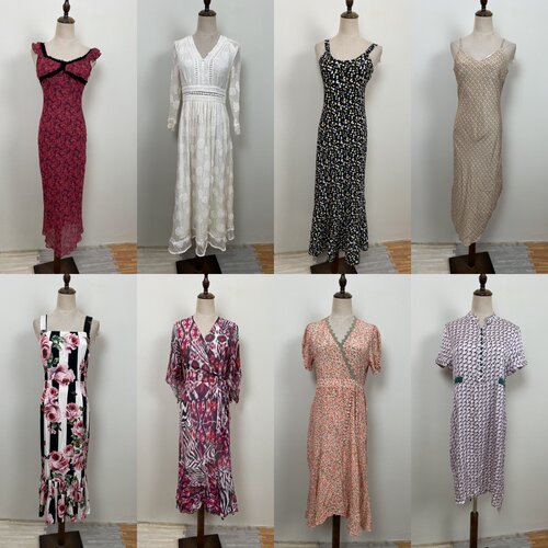 古着桑蚕丝碎花小个子连衣裙