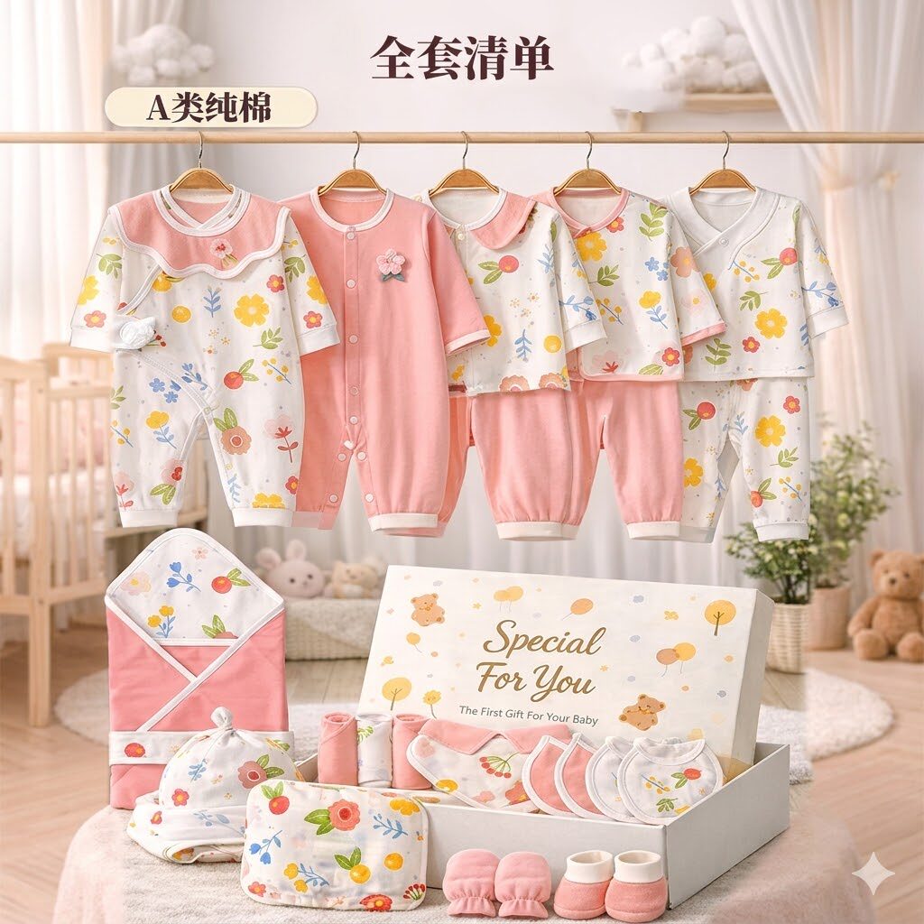 女宝宝衣服礼盒套装高档
