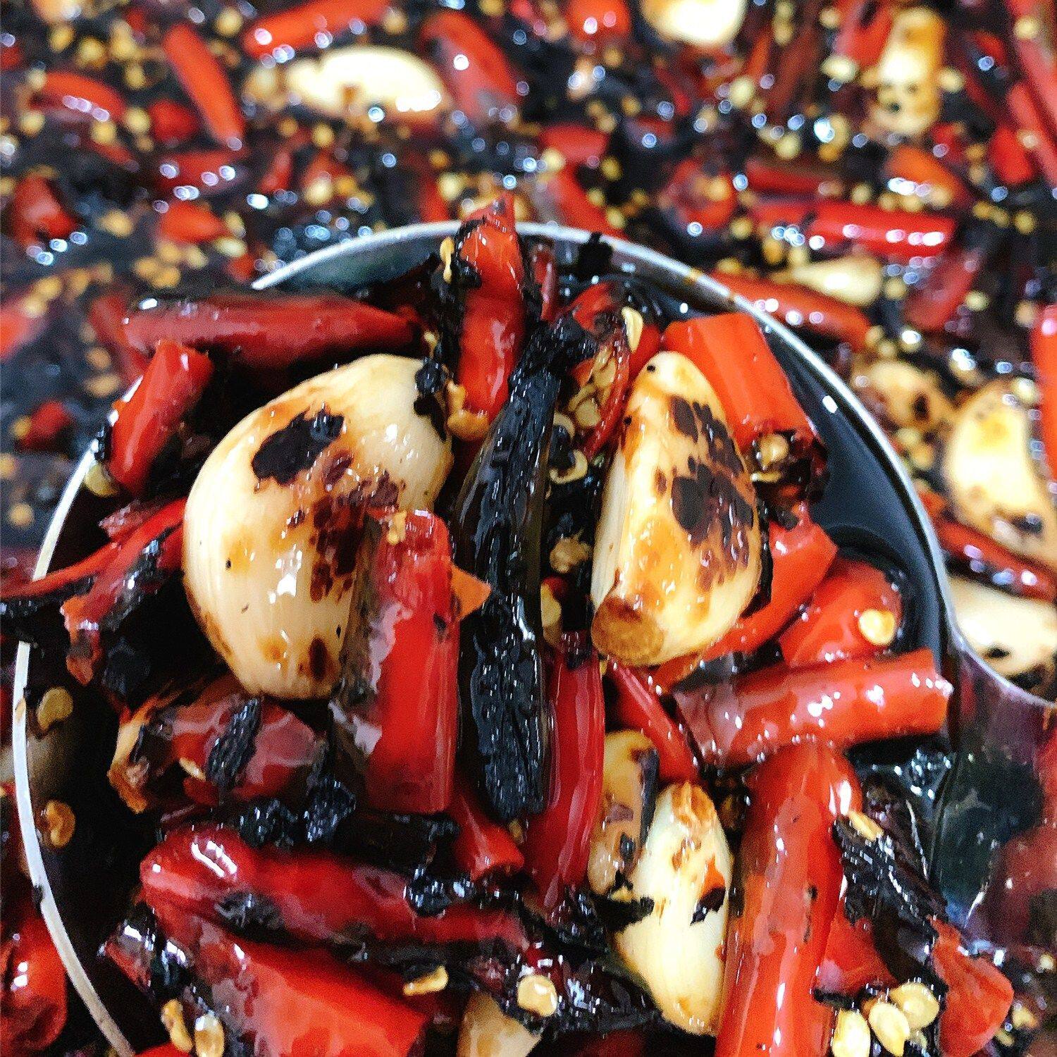 秘制手工火烧辣子节无油柴火烧火烧辣椒400g酱油泡小米辣酱红泡椒