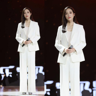 明星同款韩雪西装女外套时尚名媛两件套洋气网红遮肚显瘦职业套装