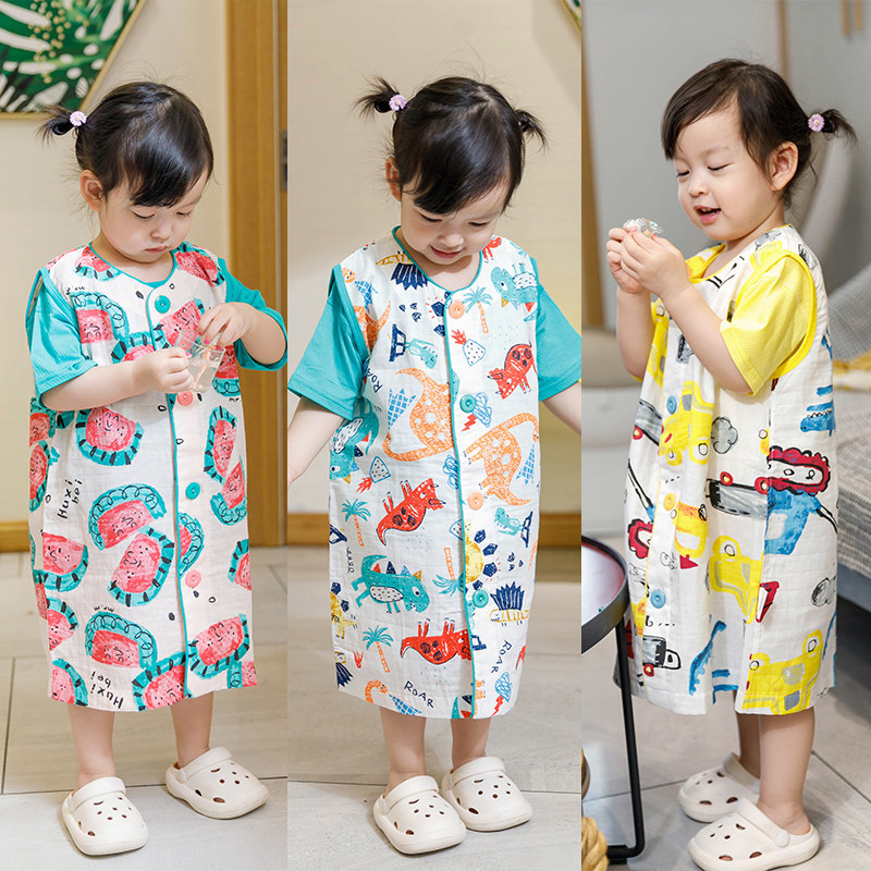呼西贝双层睡袋儿童无袖夏季新品