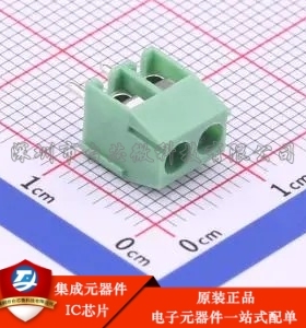 1x2P 3.5mm 直插 排数:1 每排P数:2 DB301V-3.5-2P-GN-S 插件,P=3