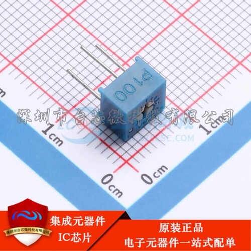 3362P-1-100LF 插件-3P,7x6.8mm 可调电阻/电位器 10Ω ±10% 500