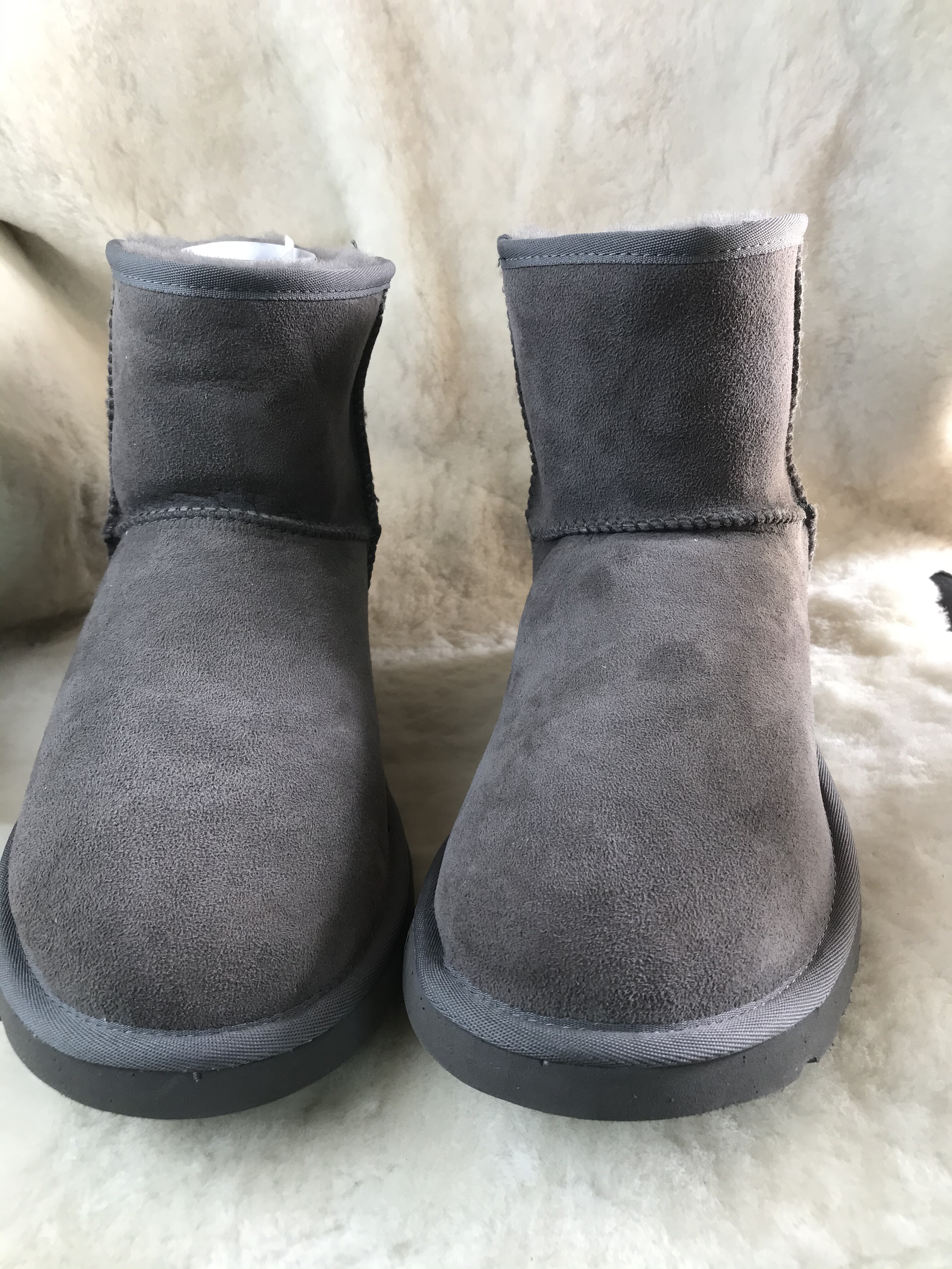灰色5854短简雪地靴42码清仓超低价冬季加绒加厚保暖棉鞋短靴子