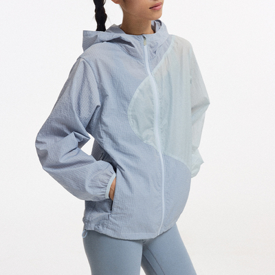 CONP 25SS 太极拼接微透格子肌理防晒连帽外套