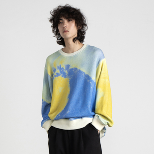 Spray Painted Sweater CONP 限量款 Wave 梦幻波浪喷绘毛衣 21AW