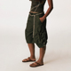 橄榄绿茧形剪裁抽褶口袋六分中裤 CONP 25SS