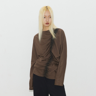 CONP 24SS Gather T-shirt 抽褶喷色垂感上衣（新）