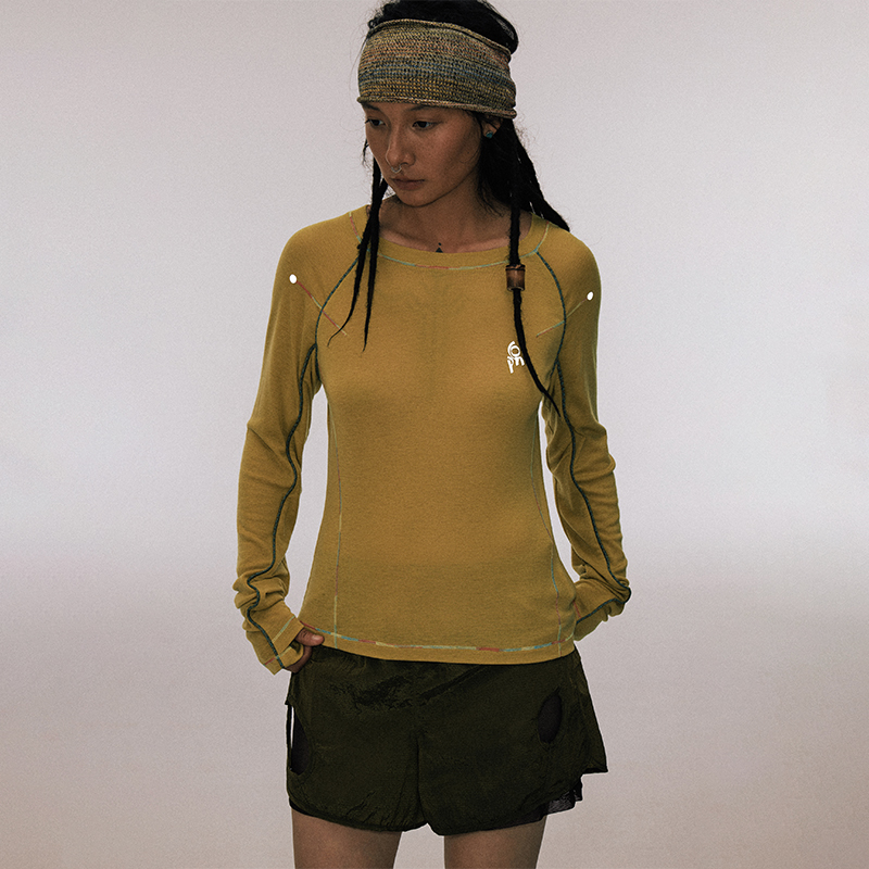 CONP 25AW 彩纱明线美利奴羊毛户外运动长袖