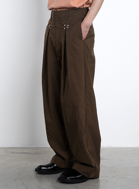 CONP 21AW Metal Pleats Stripe Pants 暗条金属钩褶长裤