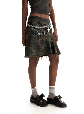 CONP 24SS Vertical Cut Camouflage Skirt 非常规剪裁迷彩半身裙