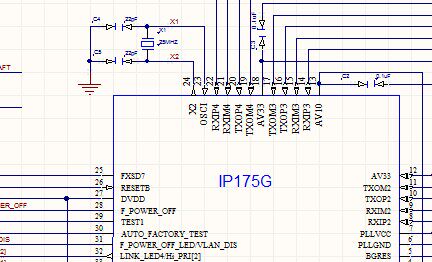 IP175G网络交换机原理图 5口以太网交换机IP175G IP178G网络交换