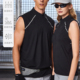 运动无袖 背心男女黑色拉链健身衣吸湿排汗防紫外线户外坎肩衣