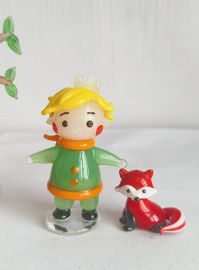 琉璃摆件纯手工制作琉璃小王子摆件家居玩具潮玩淄博