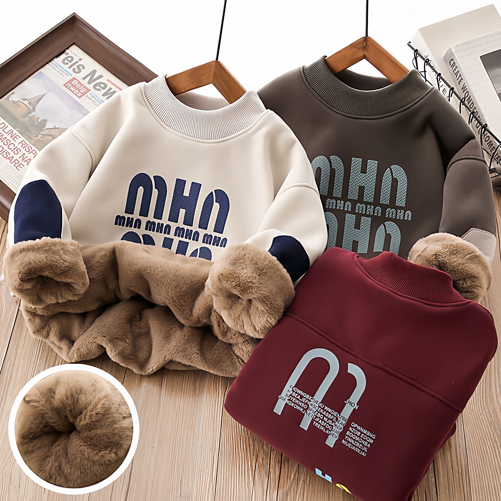 男童卫衣加绒加厚冬季2025新款中大儿童休闲绒打底衫男孩保暖上衣