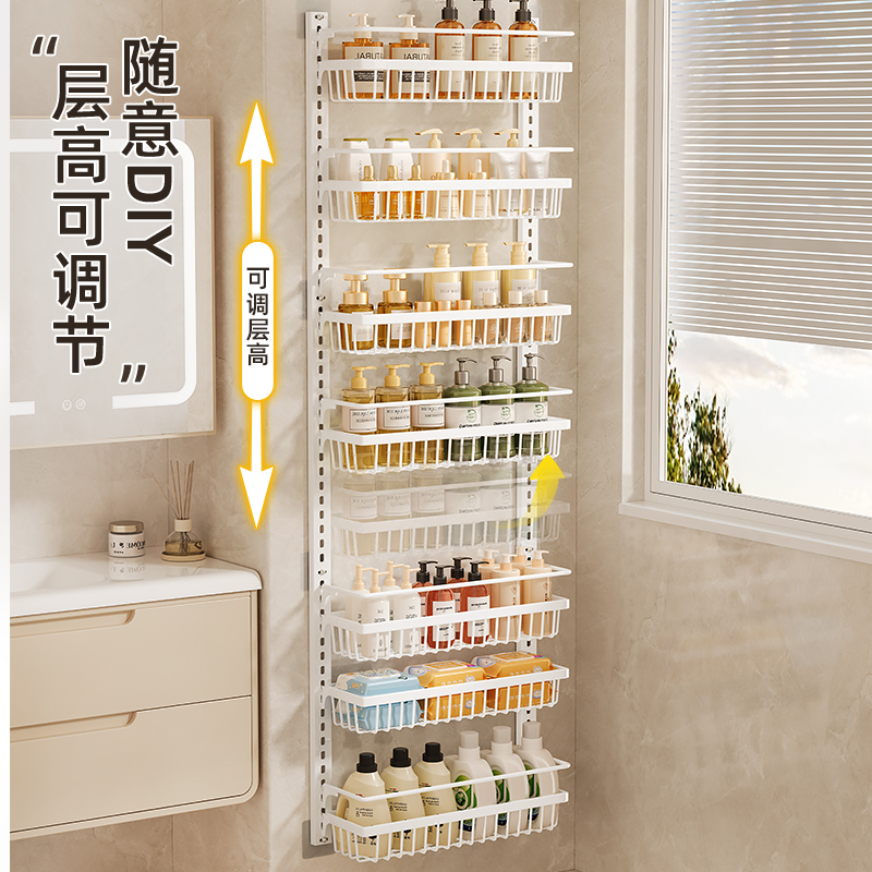 免打孔浴室门后置物架窄