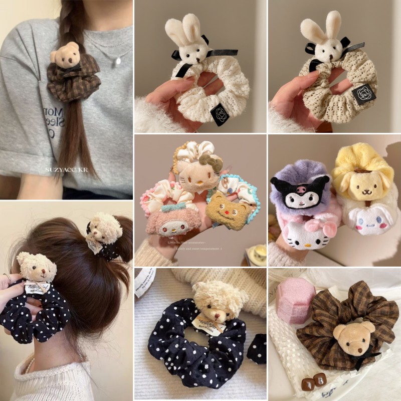 秋冬毛绒发圈玉桂狗可爱